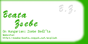 beata zsebe business card